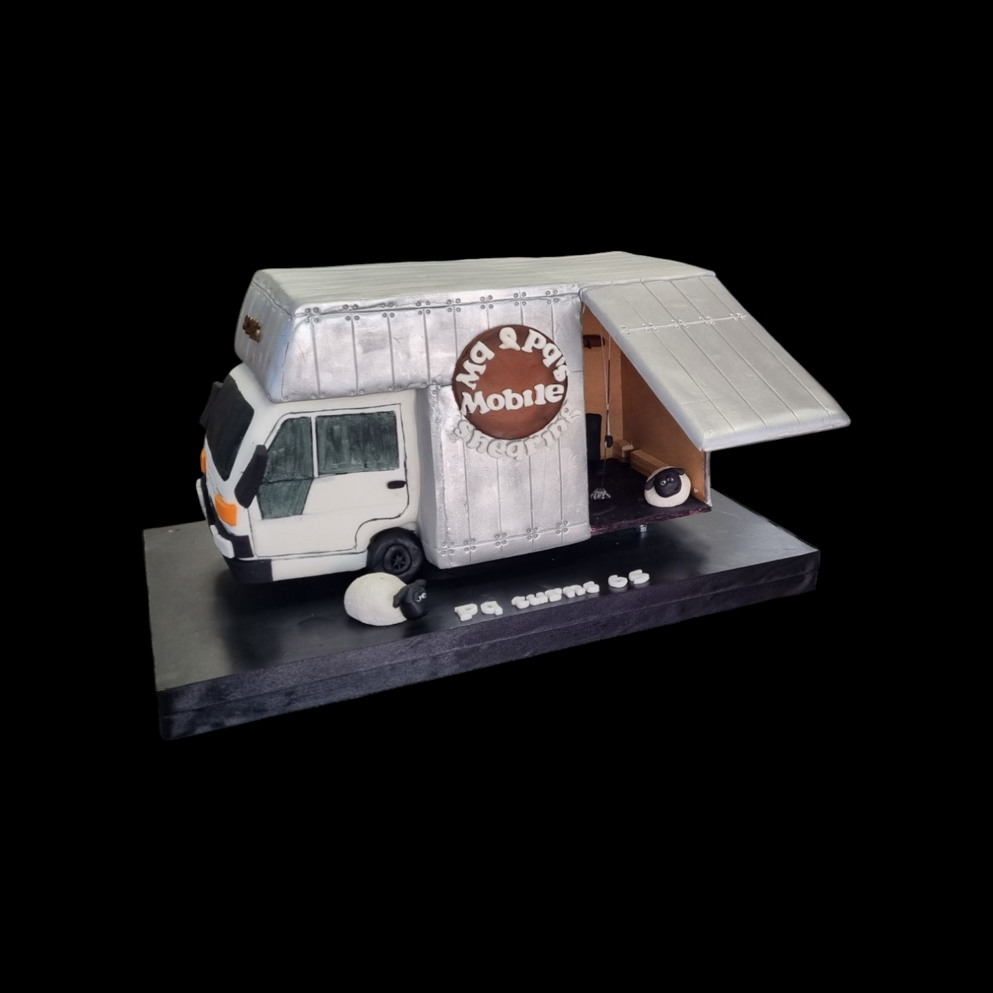 truck cake, mobile shearing truck cake, sheep farmer